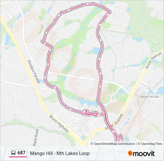 687 Bus Line Map