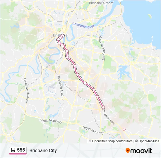 555 Bus Line Map