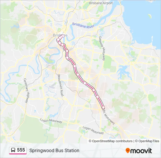 555 Bus Line Map