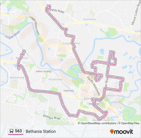 563 Bus Line Map