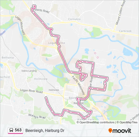 563 Bus Line Map