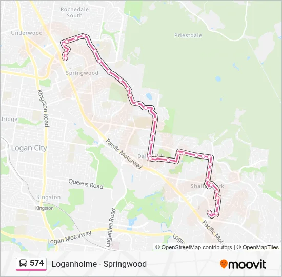 Springwood Bus Map 574 Route: Schedules, Stops & Maps - Springwood Bus Station (Updated)