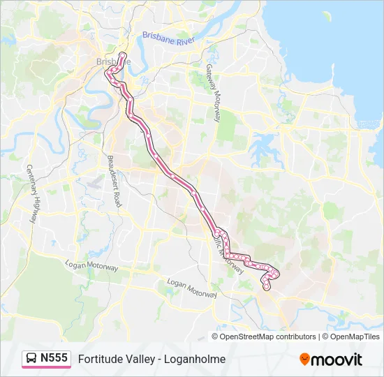 N555 Bus Line Map