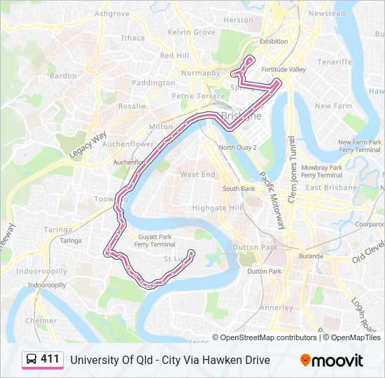 411 Bus Line Map