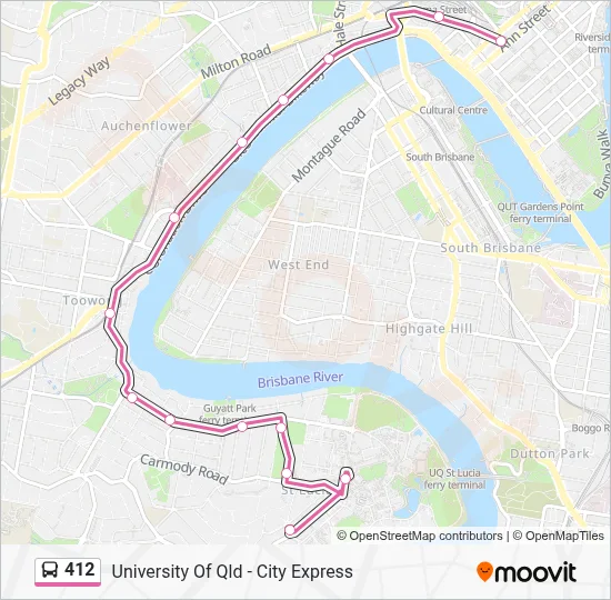 412 Route: Schedules, Stops & Maps - City, Roma St (Updated)