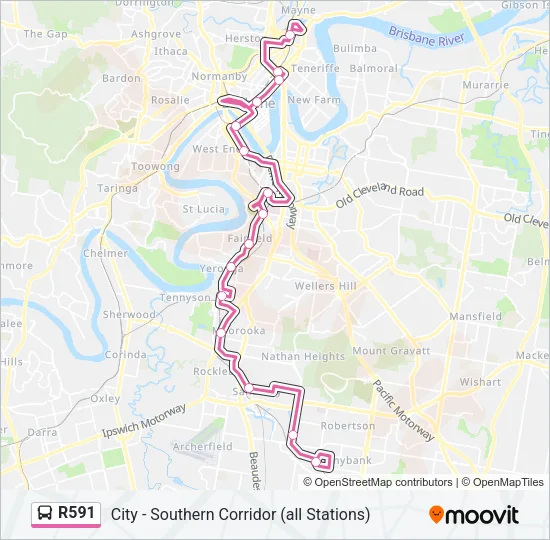 R591 Bus Line Map