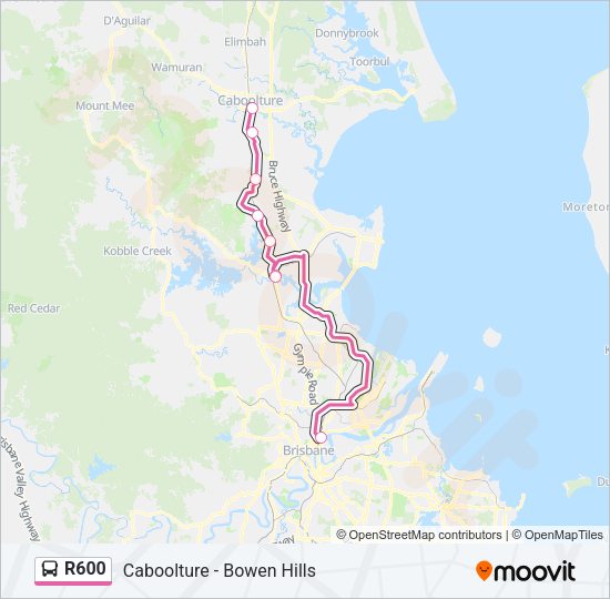 R600 Bus Line Map