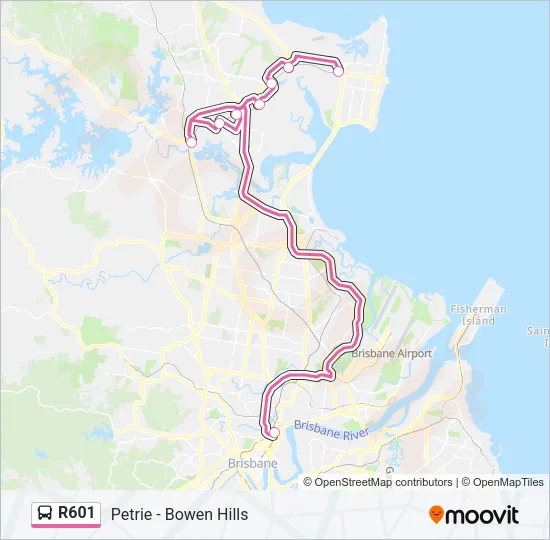 R601 Bus Line Map