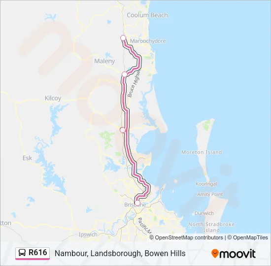 R616 Bus Line Map