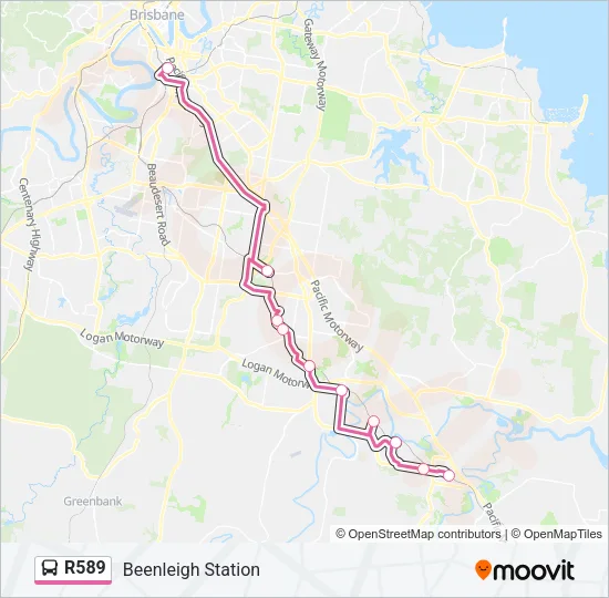 R589 Bus Line Map