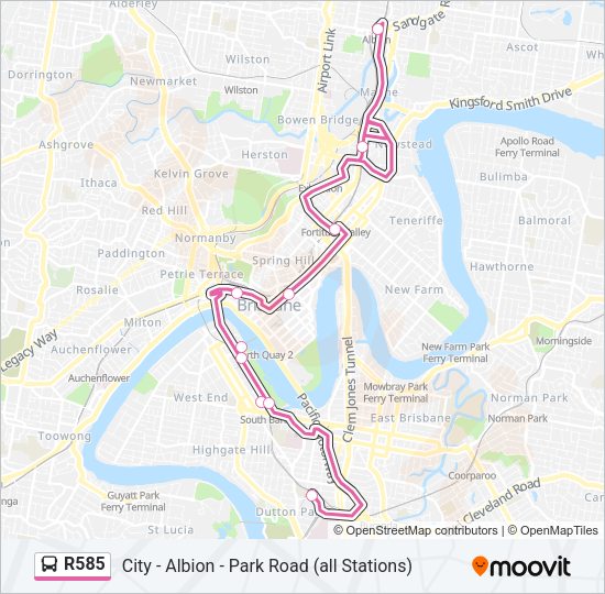 R585 Bus Line Map