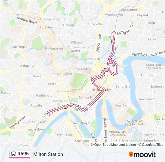 R595 Bus Line Map