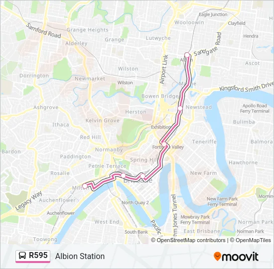 R595 Bus Line Map