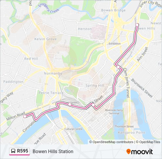 R595 Bus Line Map