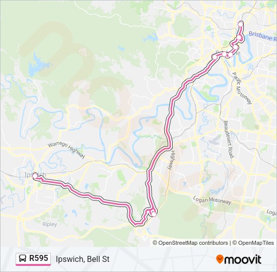 R595 Bus Line Map