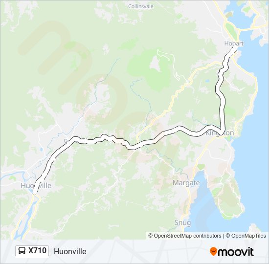 Mapa de X710 de autobús