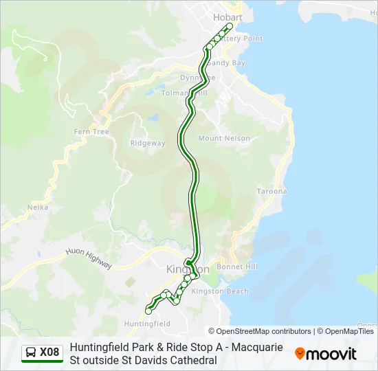 X08 Bus Line Map