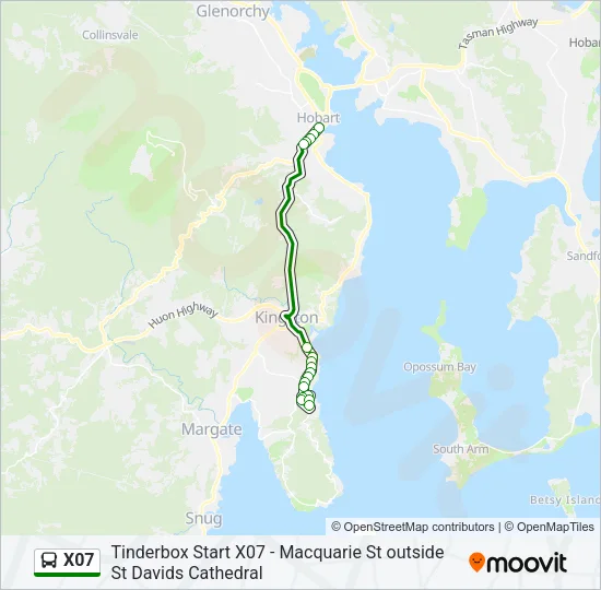 X07 Bus Line Map