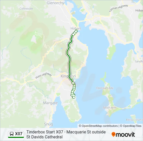 X07 Bus Line Map