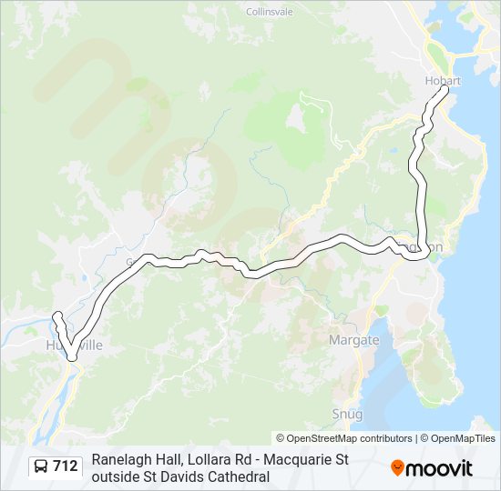 712 bus Line Map