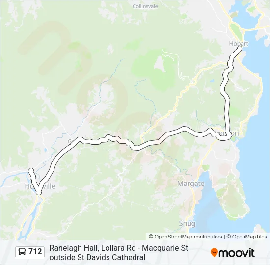 712 Bus Line Map
