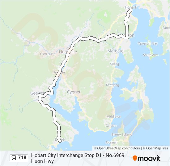 718 Bus Line Map