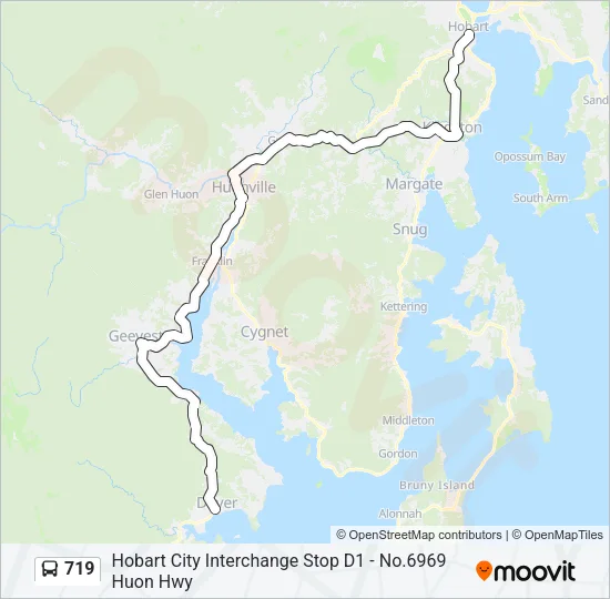 719 Bus Line Map
