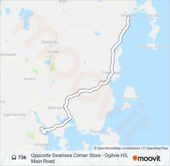 736 Bus Line Map