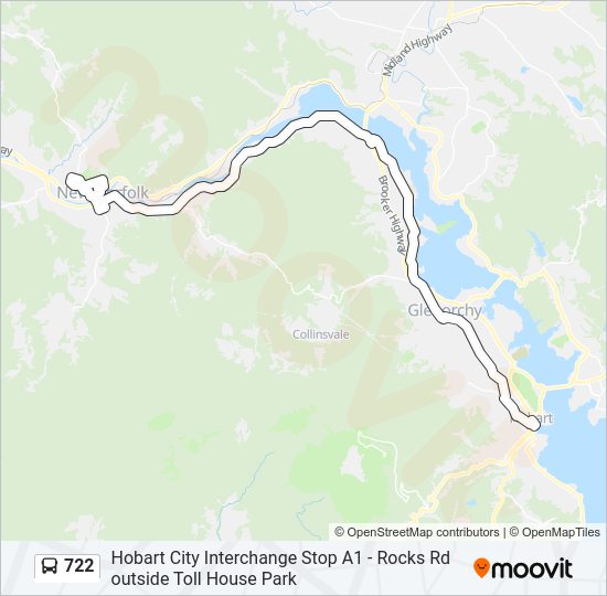 722 bus Line Map