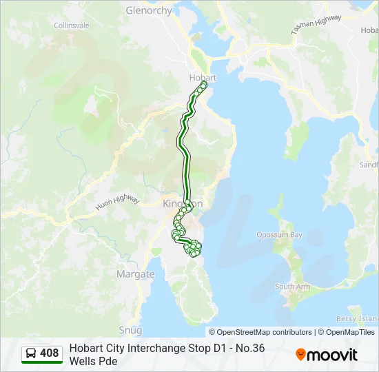 408 Bus Line Map