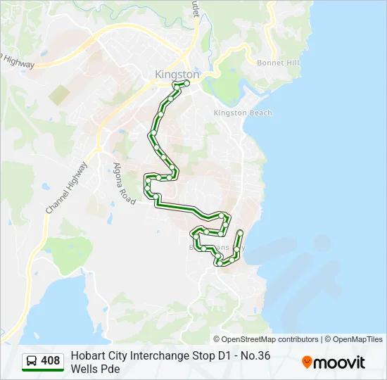 408 Bus Line Map