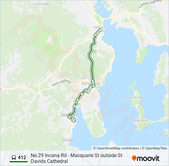 Mapa de 412 de autobús