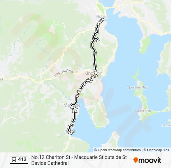413 Route: Schedules, Stops & Maps - Hobart City (Updated)