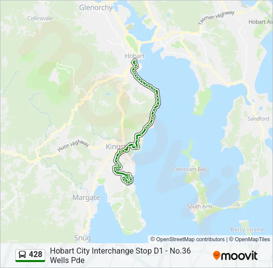 428 Bus Line Map