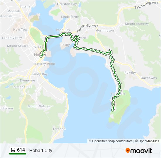 614 bus Line Map