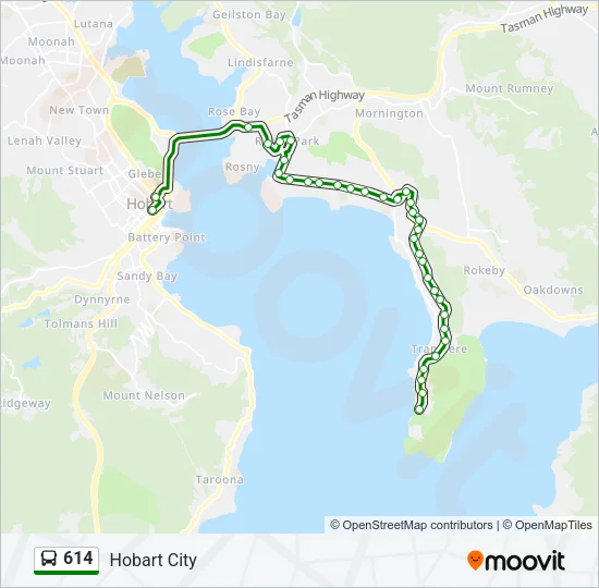 614 Bus Line Map