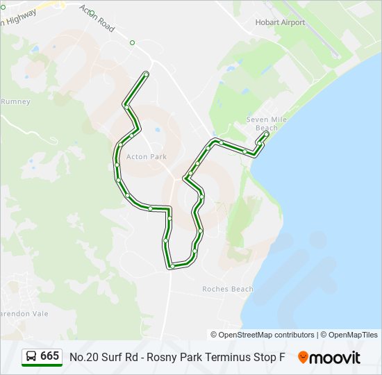 Mapa de 665 de autobús