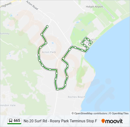 665 bus Line Map