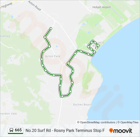 665 Bus Line Map