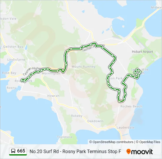 665 Bus Line Map