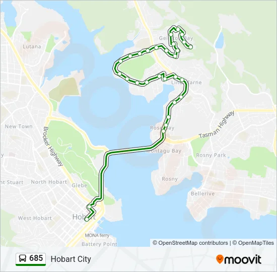 685 Bus Line Map