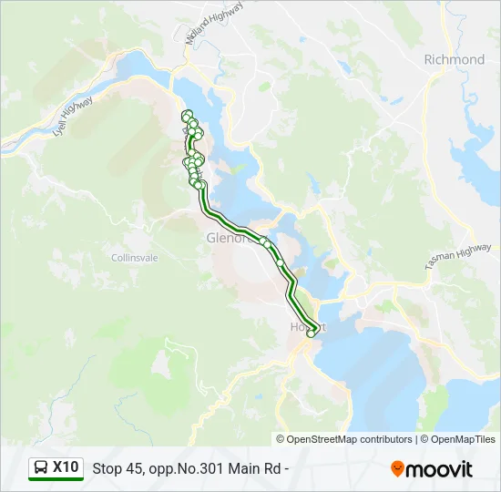 X10 Bus Line Map