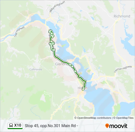 X10 Bus Line Map