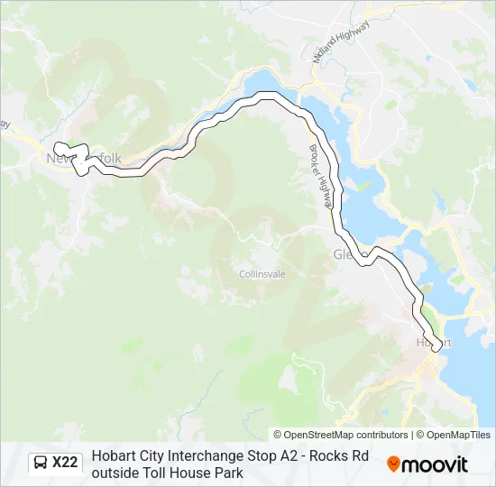 X22 Bus Line Map