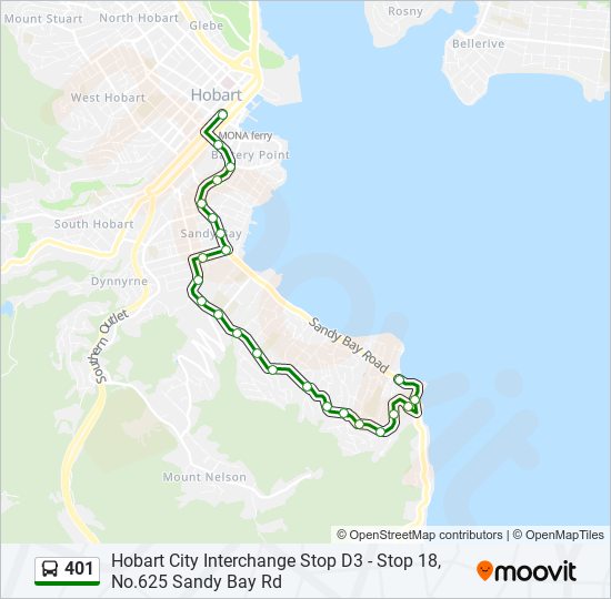 401 bus Line Map