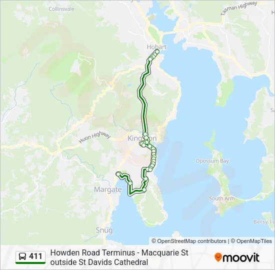 411 Bus Line Map