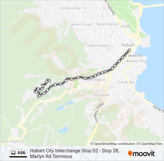 446 Bus Line Map