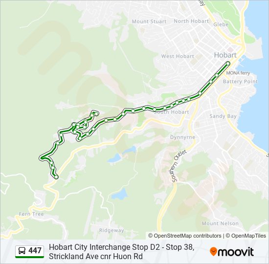 Mapa de 447 de autobús