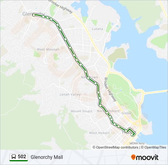 Mapa de 502 de autobús