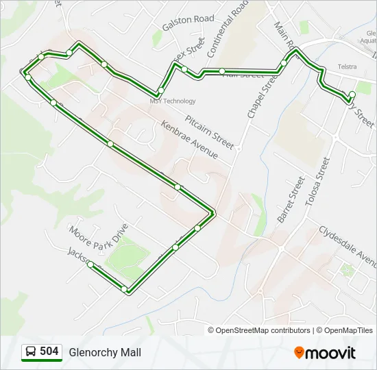 504 Bus Line Map